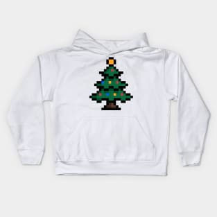 Cute pixel christmas tree Kids Hoodie